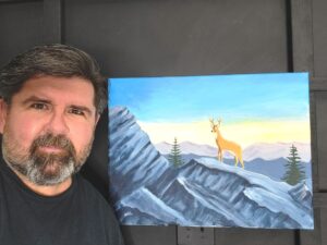 My painting of a deer on Grandfather Mountain